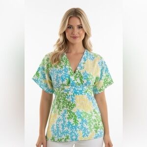 Lilly Pulitzer cotton blend floral top size xsmall